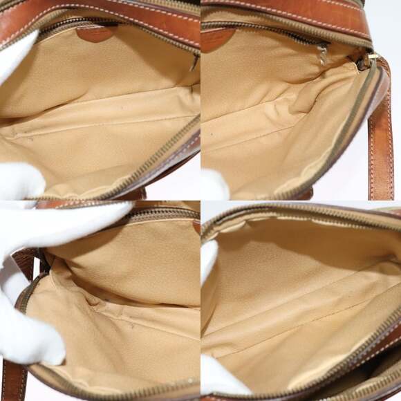 CELINE Macadam Canvas Shoulder Bag Pvc Beige Gold - Picture 12 of 13
